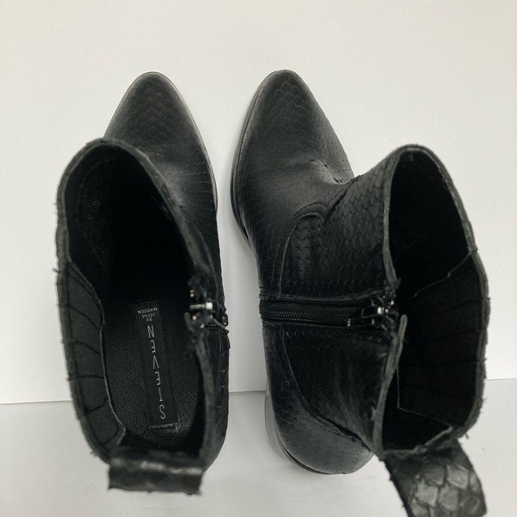 NWOT MADDEN Black Leather Ankle Boots - Steven by Steve Madden - Picture 5 of 6